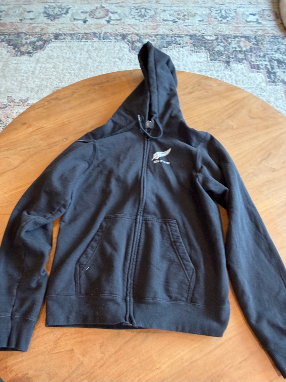 Black Full-Zip Hoodie with Small Chest Logo